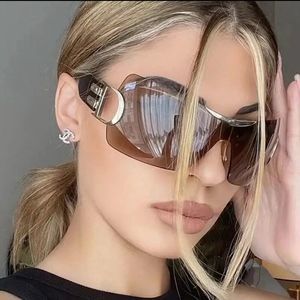 Trendy Y2k Sunglasses Women Men Oversize Designer Brand Cycling Goggle Sun Glass